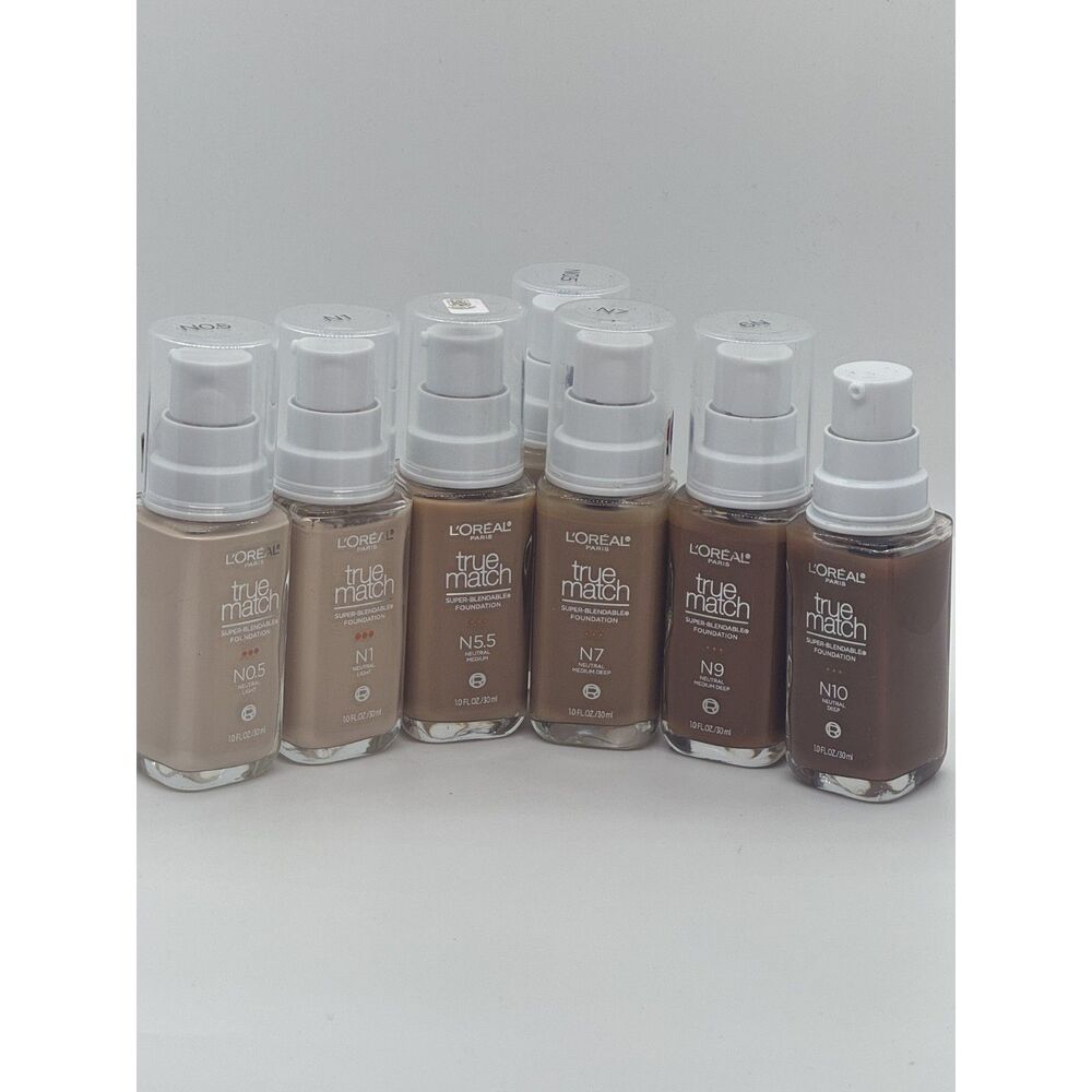 L'Oreal True Match Foundation - Neutral Shades N0.5, N1, N5.5, N7, N9, N10